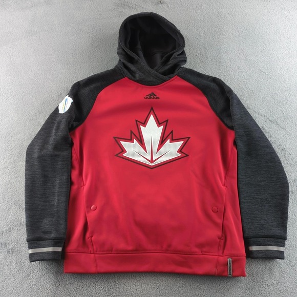 adidas Other - Team Canada Hockey Hoodie Sweatshirt Mens Large Red Adidas World Cup 2016